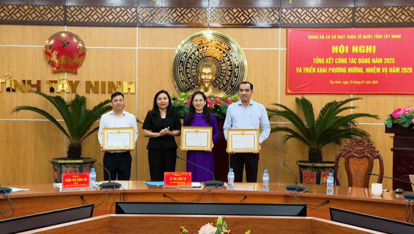 Đảng bộ cơ sở MTTQ tỉnh T&acirc;y Ninh tổng kết c&ocirc;ng t&aacute;c Đảng năm 2025