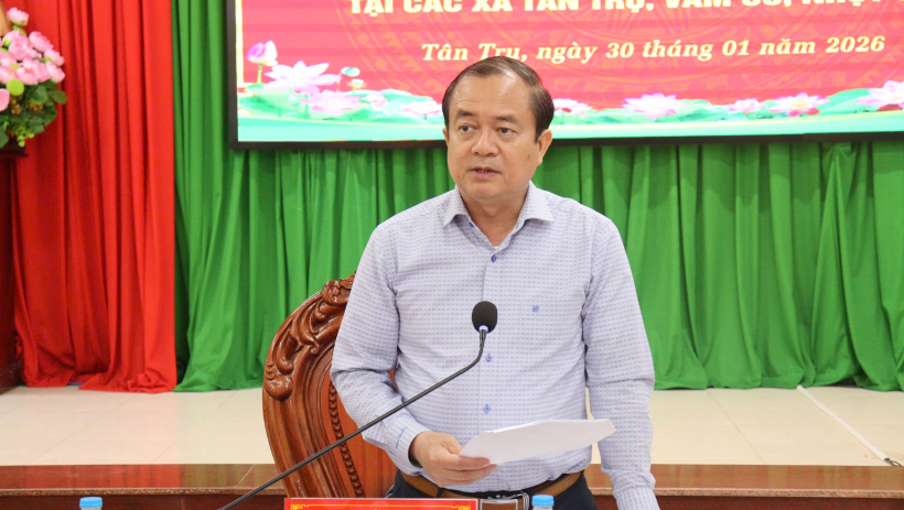 Gi&aacute;m s&aacute;t, kiểm tra c&ocirc;ng t&aacute;c bầu cử tại c&aacute;c x&atilde; V&agrave;m Cỏ, Nhựt Tảo, T&acirc;n Trụ