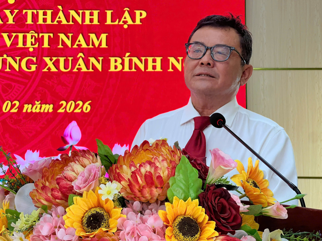 Ủy viên Ban Thường vụ Tỉnh ủy, Trưởng Ban Nội chính Tỉnh ủy Tây Ninh Trương Nhật Quang phát biểu tại buổi họp mặt 