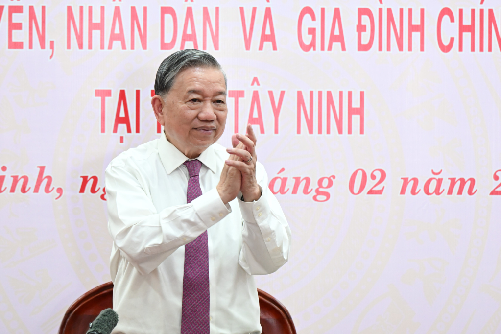 Tổng Bí thư Tô Lâm cùng đoàn công tác Trung ương thăm, chúc tết Đảng bộ, chính quyền và Nhân dân tỉnh Tây Ninh