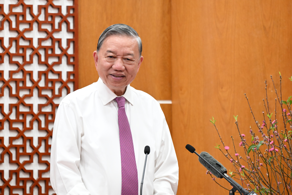 Tổng Bí thư Tô Lâm phát biểu chúc tết Đảng bộ, chính quyền và Nhân dân tỉnh Tây Ninh