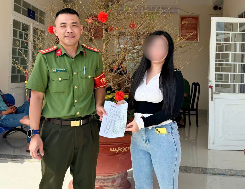 Chị B.T.K.O. gửi thư cảm ơn Công an xã Tân Phú
