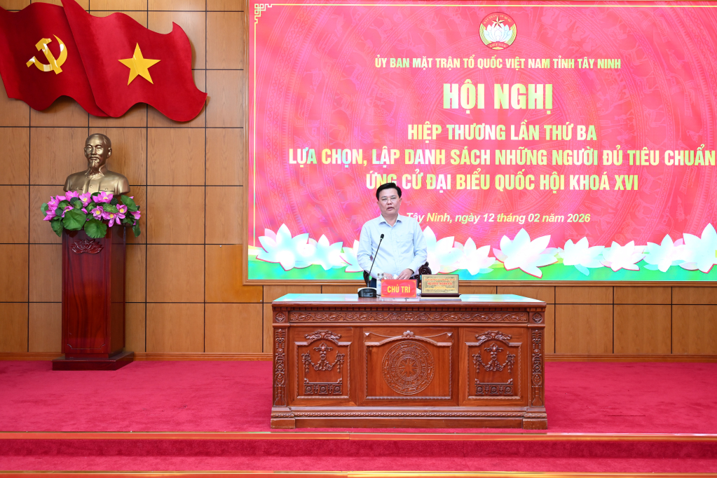 Phó Bí thư Tỉnh ủy, Chủ tịch Ủy ban MTTQVN tỉnh Nguyễn Thanh Hải chủ trì hội nghị