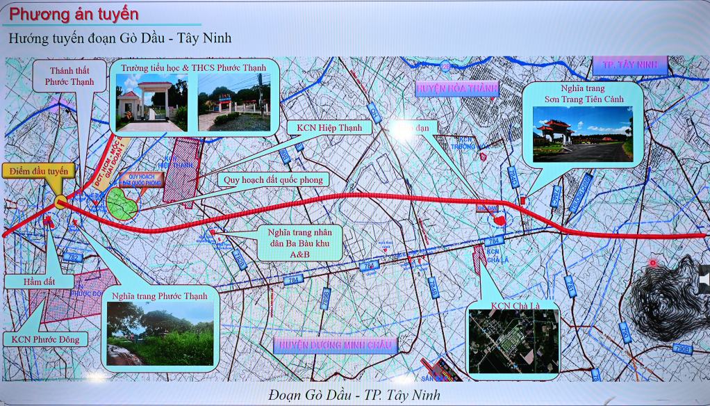 Bản đồ quy mô hướng tuyến cao tốc Gò Dầu - Xa Mát giai đoạn 1