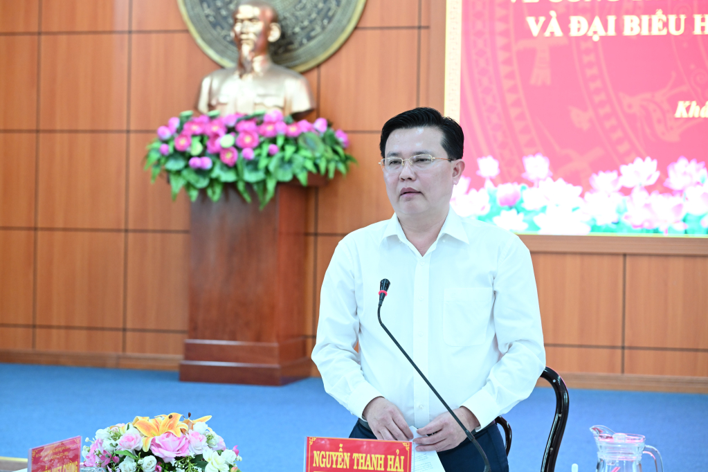 Phó Bí thư Tỉnh ủy, Chủ tịch Ủy ban MTTQ Việt Nam tỉnh Nguyễn Thanh Hải phát biểu ý kiến tại buổi kiểm tra