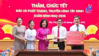 Trưởng ban Tuy&ecirc;n gi&aacute;o v&agrave; D&acirc;n vận Tỉnh ủy thăm, ch&uacute;c Tết c&aacute;c cơ quan, đơn vị