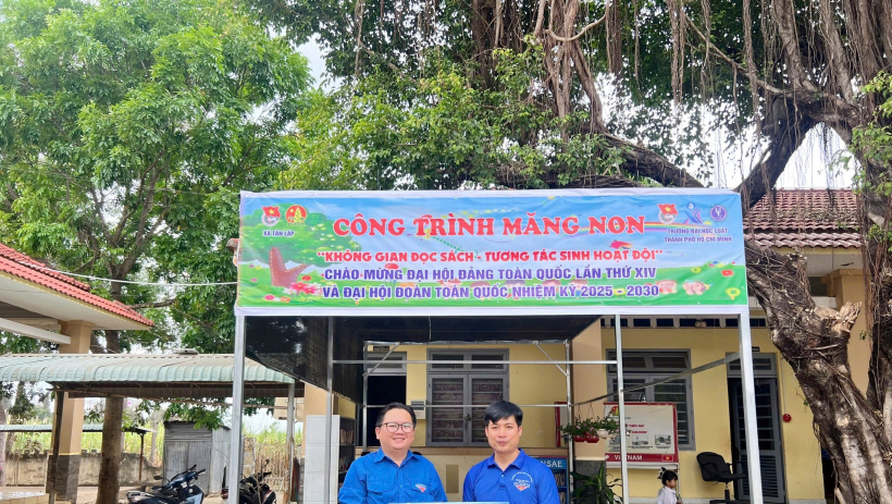 Tuổi trẻ T&acirc;n Lập tặng kh&ocirc;ng gian đọc s&aacute;ch cho học sinh Trường Tiểu học T&acirc;n Khai