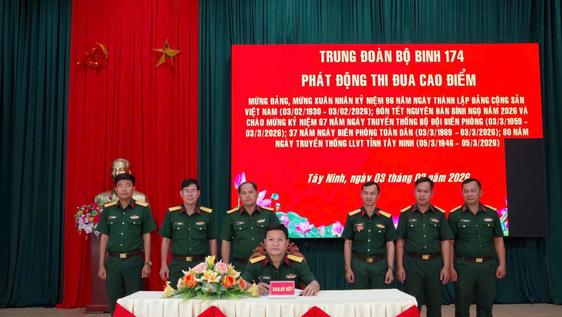 Trung đo&agrave;n Bộ binh 174 ph&aacute;t động đợt thi đua cao điểm mừng Đảng, mừng Xu&acirc;n năm 2026