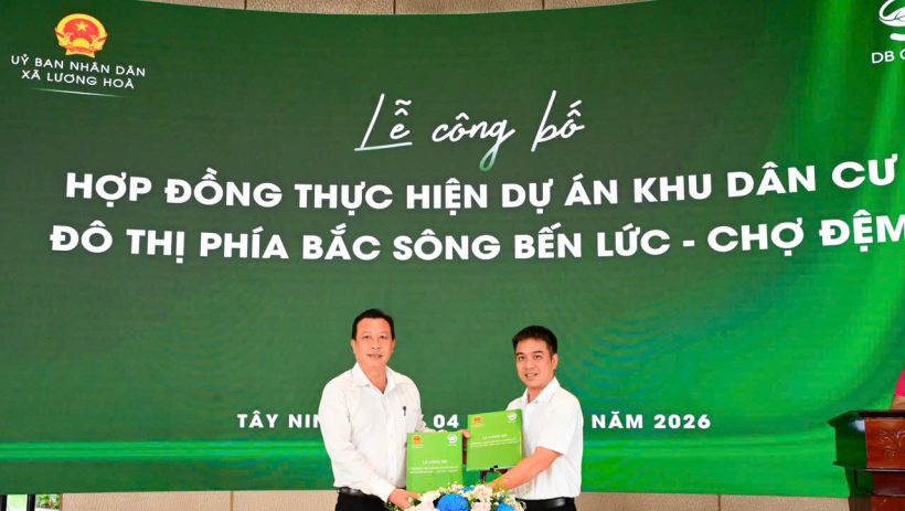 X&atilde; Lương H&ograve;a c&ocirc;ng bố hợp đồng thực hiện dự &aacute;n Khu d&acirc;n cư đ&ocirc; thị ph&iacute;a Bắc s&ocirc;ng Bến Lức &ndash; Chợ Đệm