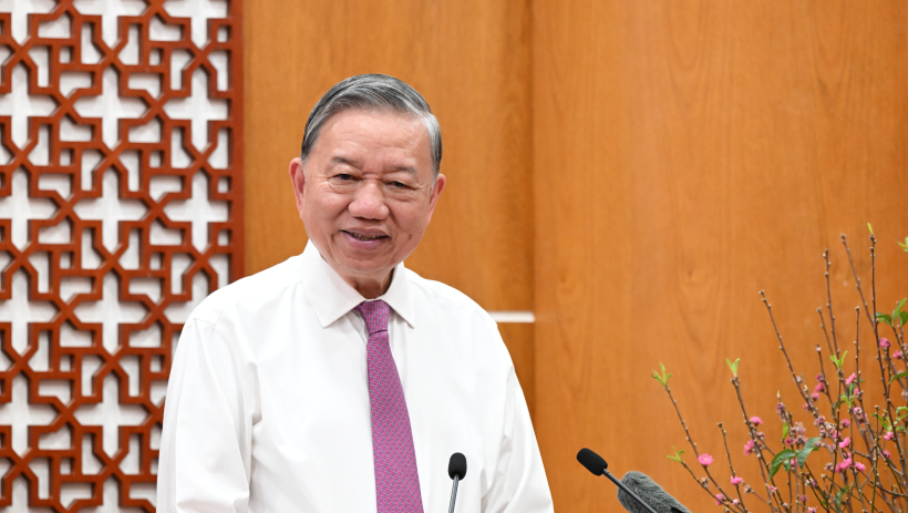 Tổng B&iacute; thư T&ocirc; L&acirc;m thăm, ch&uacute;c tết Đảng bộ, ch&iacute;nh quyền v&agrave; Nh&acirc;n d&acirc;n tỉnh T&acirc;y Ninh