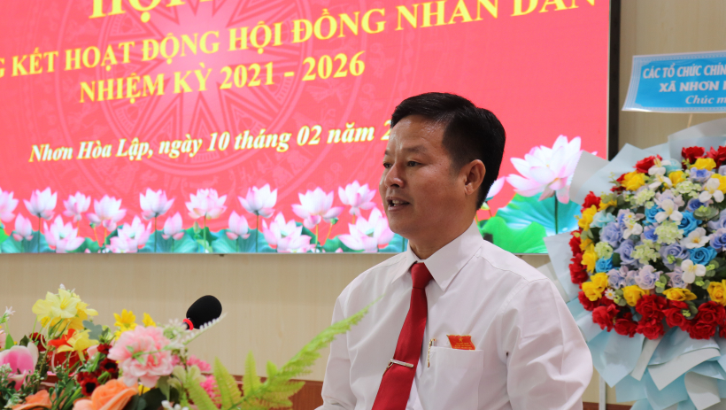 HĐND x&atilde; Nhơn H&ograve;a Lập tổng kết hoạt động nhiệm kỳ 2021-2026