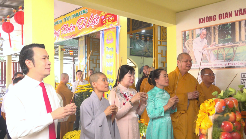 X&atilde; Hậu Nghĩa ra mắt 'Kh&ocirc;ng gian văn h&oacute;a Hồ Ch&iacute; Minh' tại ch&ugrave;a T&acirc;n Phước