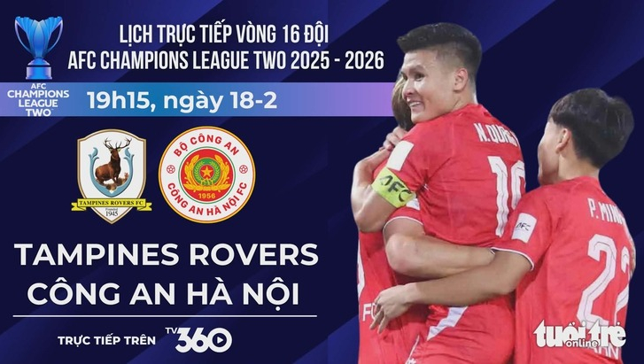 Lịch trực tiếp AFC Champions League Two: C&ocirc;ng An H&agrave; Nội quyết đấu Tampines Rovers