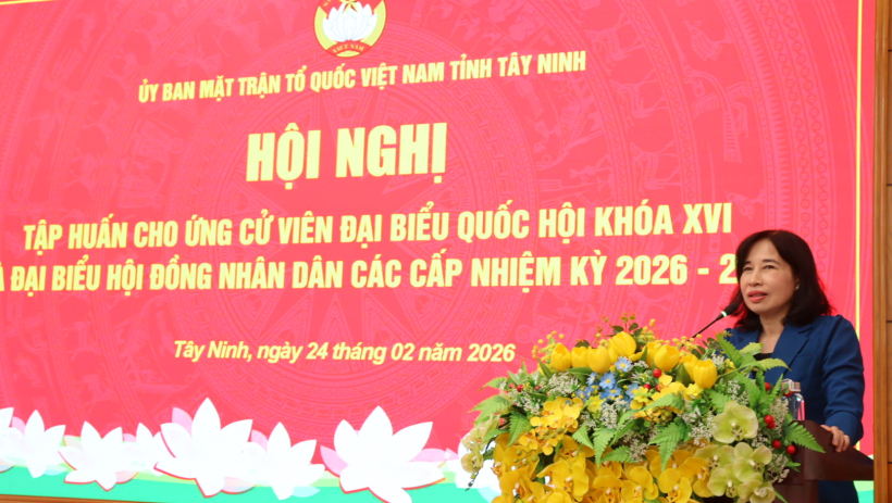 Tập huấn cho ứng cử vi&ecirc;n đại biểu Quốc hội kh&oacute;a XVI v&agrave; đại biểu HĐND c&aacute;c cấp nhiệm kỳ 2026-2031