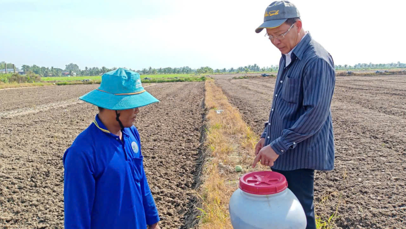 Kiểm tra đồng ruộng sau tết