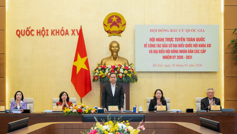 Hội nghị trực tuyến to&agrave;n quốc triển khai c&ocirc;ng t&aacute;c bầu cử đại biểu Quốc hội v&agrave; HĐND c&aacute;c cấp