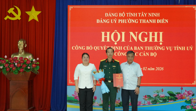 Phường Thanh Điền: C&ocirc;ng bố quyết định của Tỉnh ủy về c&ocirc;ng t&aacute;c c&aacute;n bộ