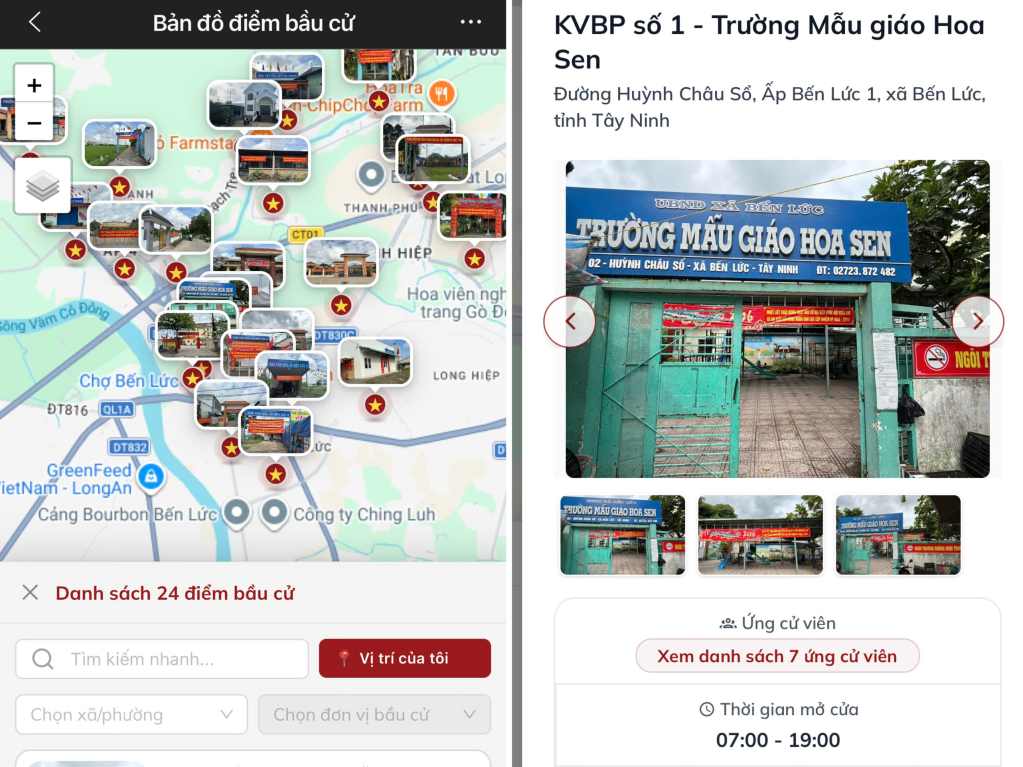 Xã Bến Lức triển khai mô hình “số hoá” bản đồ điện tử điểm bầu cử