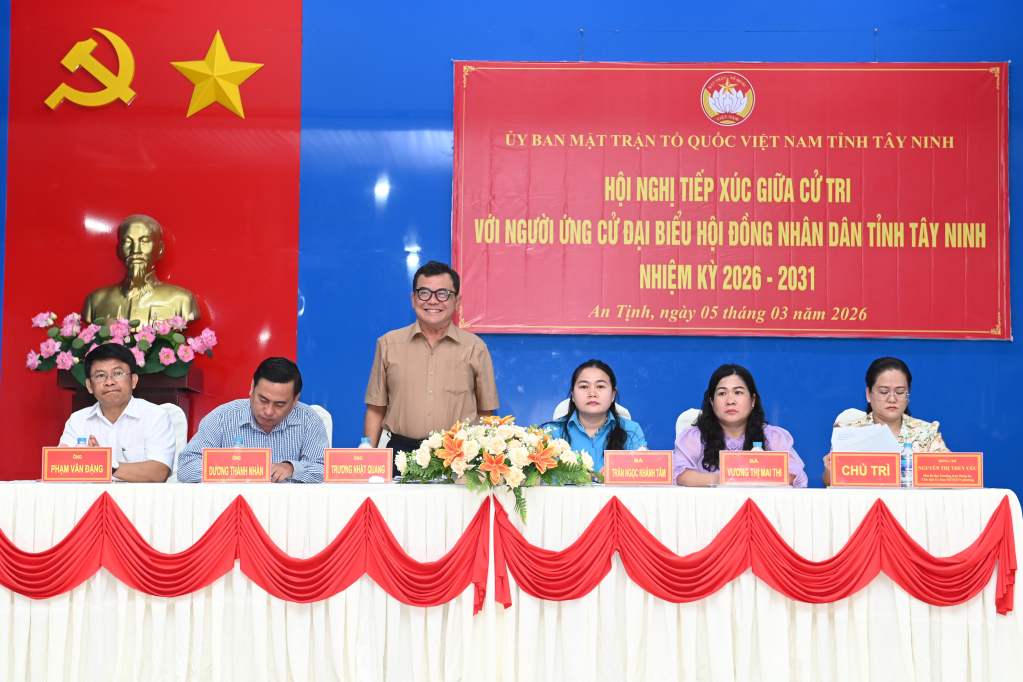 Phường An Tịnh: Tiếp x&uacute;c giữa cử tri với người ứng cử đại biểu HĐND tỉnh T&acirc;y Ninh