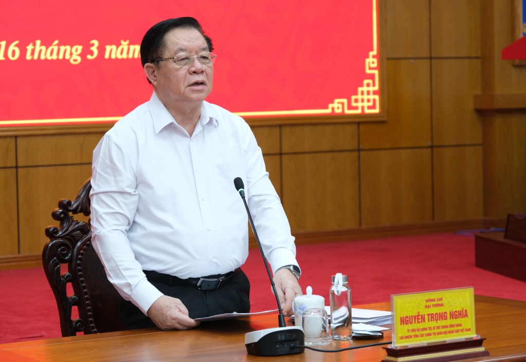 Đại tướng Nguyễn Trọng Nghĩa chủ tr&igrave; Hội nghị th&ocirc;ng qua dự thảo b&aacute;o c&aacute;o gi&aacute;m s&aacute;t tại T&acirc;y Ninh