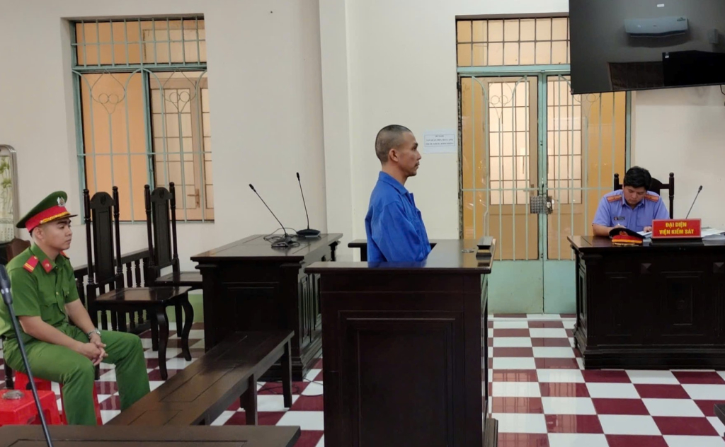 Bị cáo Cường tại phiên tòa xét xử