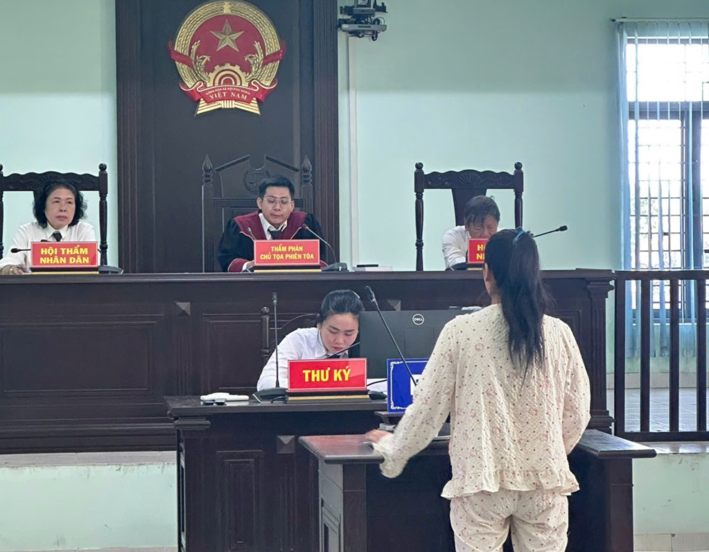 Bị cáo Nhạn tại phiên tòa xét xử