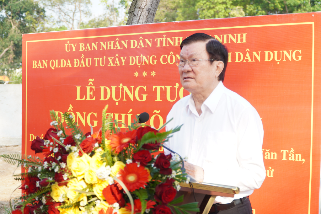 Nguyên Ủy viên Bộ Chính trị, nguyên Chủ tịch nước Trương Tấn Sang phát biểu tại buổi lễ