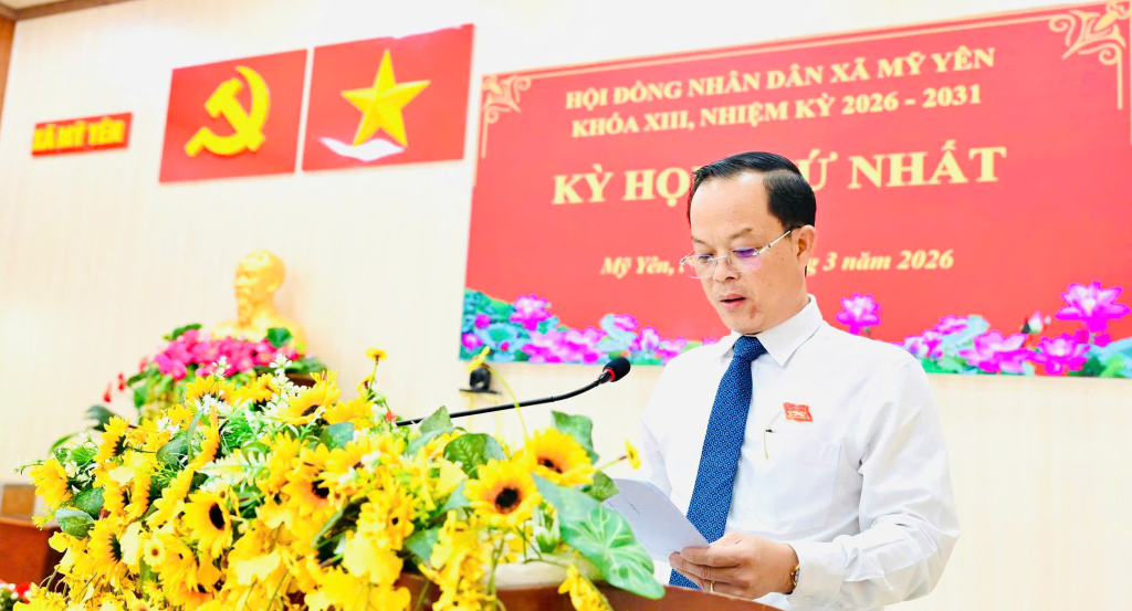 &Ocirc;ng L&ecirc; Th&agrave;nh &Uacute;t tiếp tục được bầu giữ chức vụ Chủ tịch HĐND x&atilde; Mỹ Y&ecirc;n (kh&oacute;a XIII) 