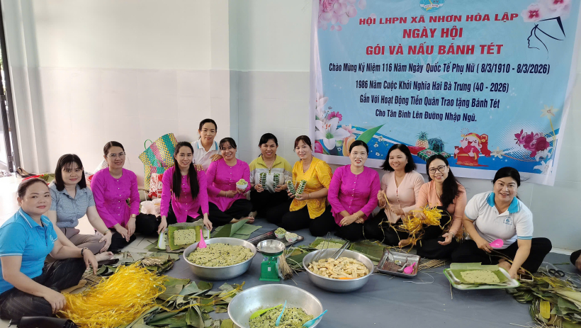 X&atilde; Nhơn H&ograve;a Lập: Hơn 200 đ&ograve;n b&aacute;nh t&eacute;t nghĩa t&igrave;nh tiếp sức t&acirc;n binh