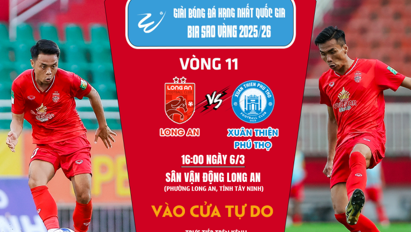 CLB Long An gặp CLB Xu&acirc;n Thiện Ph&uacute; Thọ tr&ecirc;n s&acirc;n nh&agrave;