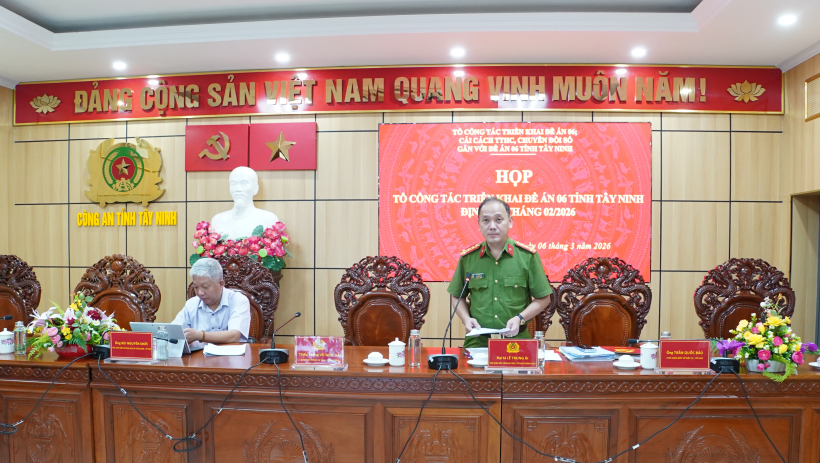 Tổ c&ocirc;ng t&aacute;c triển khai Đề &aacute;n 06; cải c&aacute;ch thủ tục h&agrave;nh ch&iacute;nh, chuyển đổi số gắn với Đề &aacute;n 06 tỉnh T&acirc;y Ninh họp định kỳ th&aacute;ng 02/2026