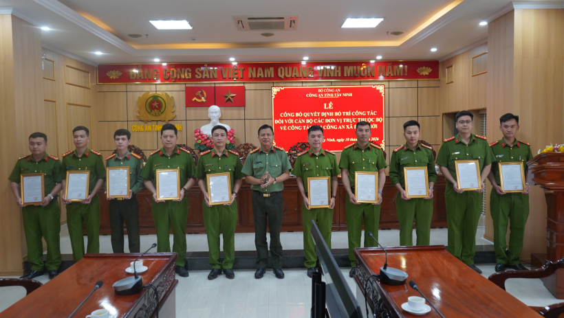 Bố tr&iacute; c&ocirc;ng t&aacute;c c&aacute;n bộ c&aacute;c đơn vị trực thuộc Bộ C&ocirc;ng an về nhận nhiệm vụ tại C&ocirc;ng an c&aacute;c x&atilde; bi&ecirc;n giới