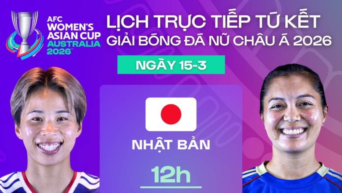 Lịch trực tiếp tứ kết Asian Cup nữ 2026: Nhật Bản đấu Philippines