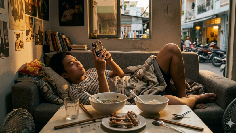 Vừa ăn xong nằm lướt điện thoại: Điều g&igrave; xảy ra với cơ thể?