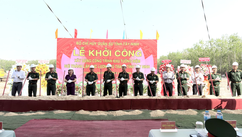 Khởi c&ocirc;ng x&acirc;y dựng c&ocirc;ng tr&igrave;nh Khu tưởng niệm nơi th&agrave;nh lập lực lượng vũ trang tỉnh T&acirc;y Ninh