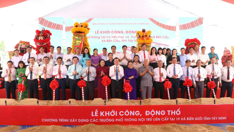 T&acirc;y Ninh: Khởi c&ocirc;ng x&acirc;y dựng trường phổ th&ocirc;ng nội tr&uacute; li&ecirc;n cấp tại 19 x&atilde; bi&ecirc;n giới