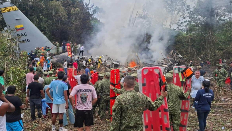 Rơi m&aacute;y bay qu&acirc;n sự ở Colombia, lo ngại hơn 80 người thiệt mạng