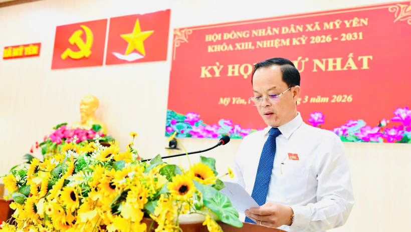 &Ocirc;ng L&ecirc; Th&agrave;nh &Uacute;t tiếp tục được bầu giữ chức vụ Chủ tịch HĐND x&atilde; Mỹ Y&ecirc;n (kh&oacute;a XIII) 