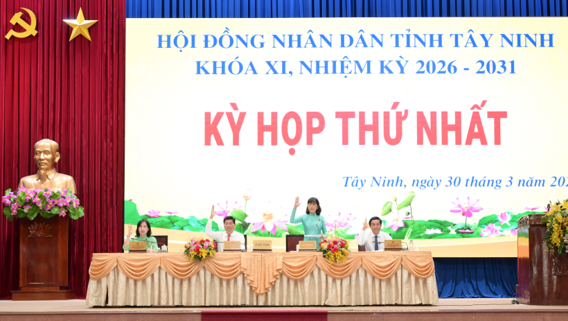 Kỳ họp thứ nhất HĐND tỉnh T&acirc;y Ninh kh&oacute;a XI, nhiệm kỳ 2026-2031 th&agrave;nh c&ocirc;ng tốt đẹp