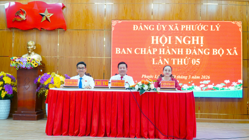 X&atilde; Phước L&yacute; tổ chức Hội nghị Ban Chấp h&agrave;nh Đảng bộ x&atilde; lần thứ 5