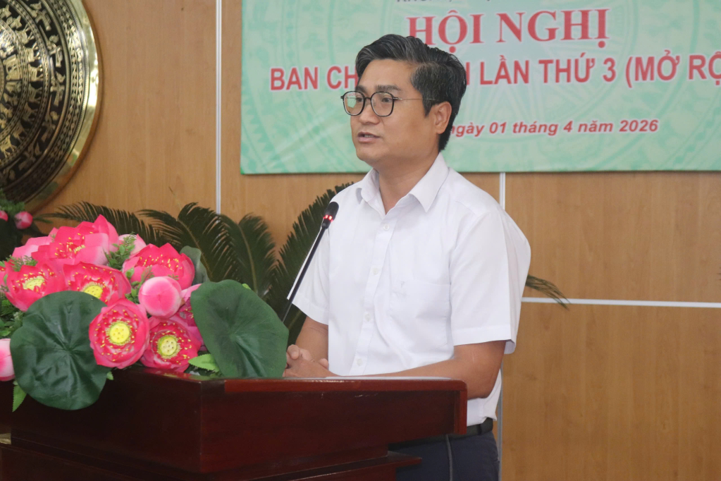 Chủ tịch Hội Nông dân tỉnh Nguyễn Thanh Tùng phát biểu chỉ đạo tại hội nghị