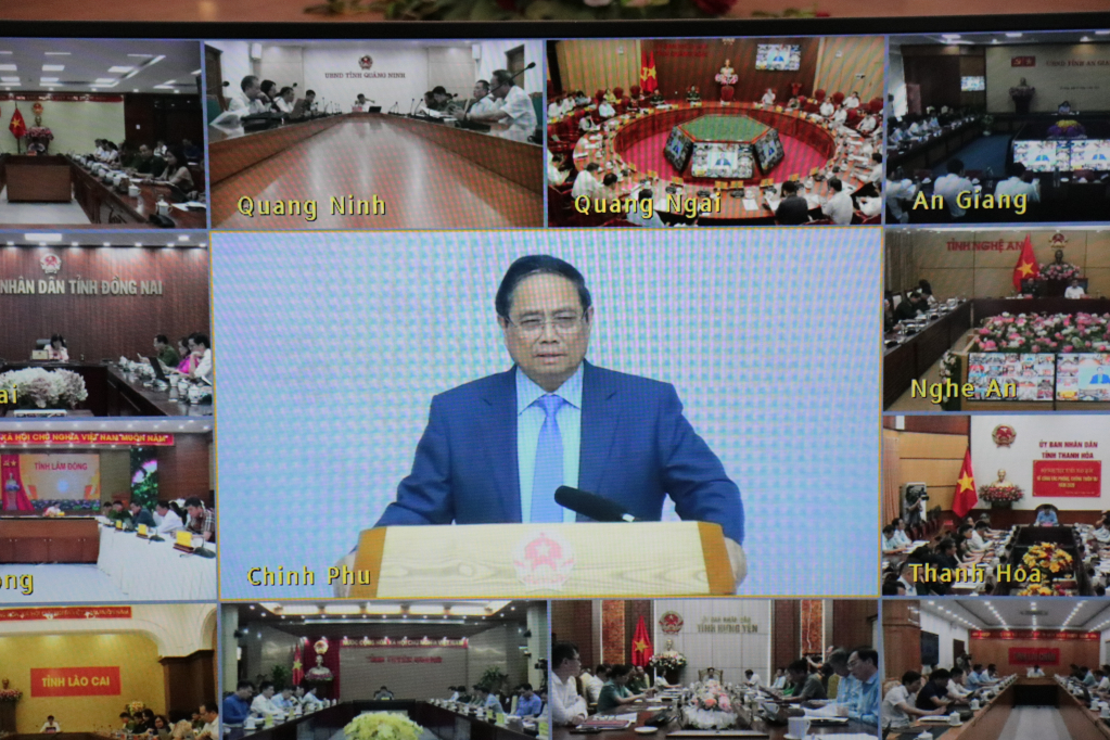 Thủ tướng Chính phủ Phạm Minh Chính phát biểu kết luận hội nghị. Ảnh: TTXVN