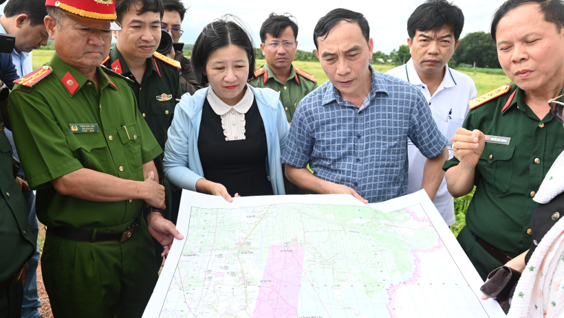 Đoàn công tác Trung ương khảo sát thực địa quy hoạch hành lang bay thử nghiệm UAV tại Tây Ninh