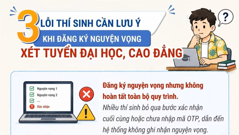3 lỗi th&iacute; sinh cần lưu &yacute; khi đăng k&yacute; nguyện vọng x&eacute;t tuyển đại học