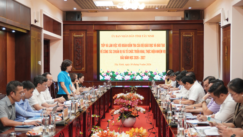 Bộ GD&ĐT kiểm tra công tác chuẩn bị năm học 2026 - 2027 tại Tây Ninh
